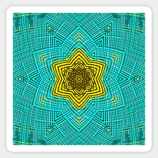 Weave Mandala Blue and Yellow Sticker